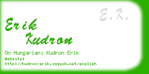 erik kudron business card